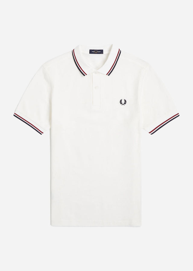 Fred Perry Polo's Twin tipped fred perry shirt - snow white burnt red navy