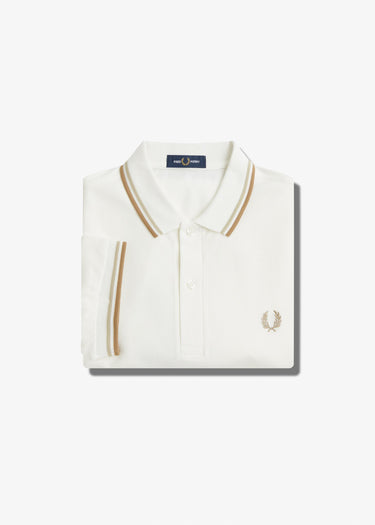 Fred Perry Polo's Twin tipped Fred Perry shirt - snow white oatmeal white stone
