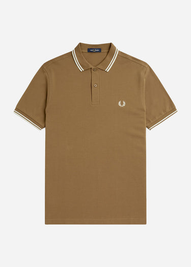 Fred Perry Polo's Twin tipped Fred Perry shirt - shaded stone snow white ecru