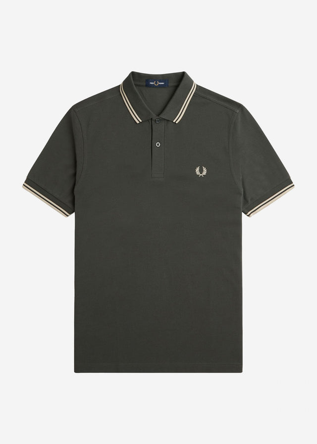 Fred Perry Polo's Twin tipped fred perry shirt - field green oatmeal