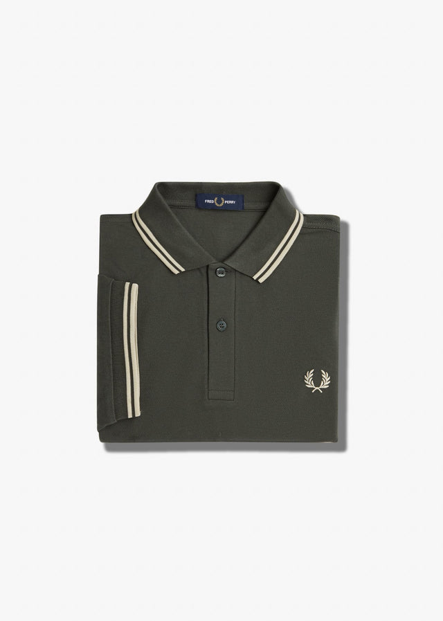 Fred Perry Polo's Twin tipped fred perry shirt - field green oatmeal