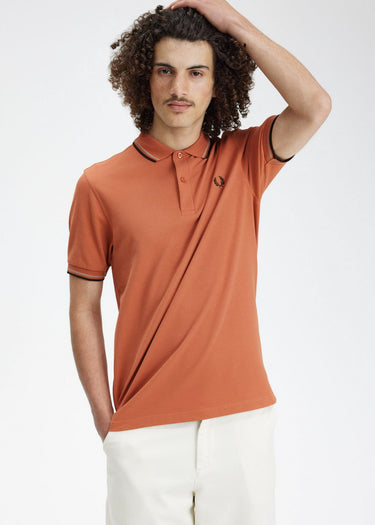 Fred Perry Polo's Twin tipped Fred Perry shirt - light rust warm green