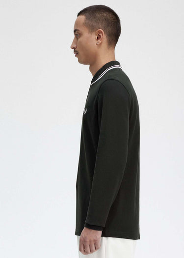 Fred Perry Longsleeve Polo's LS twin tipped shirt - night green snow white