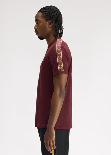 Fred Perry T-shirts Contrast tape ringer t-shirt - oxblood champagne