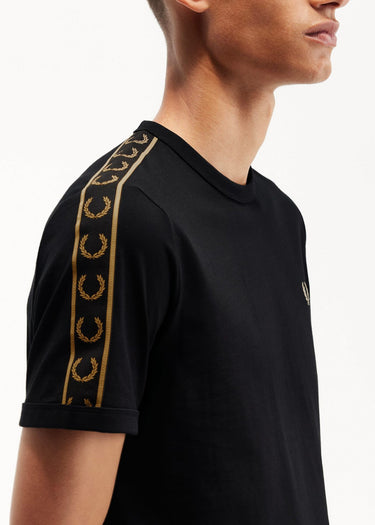 Fred Perry T-shirts Contrast tape ringer t-shirt - black stone