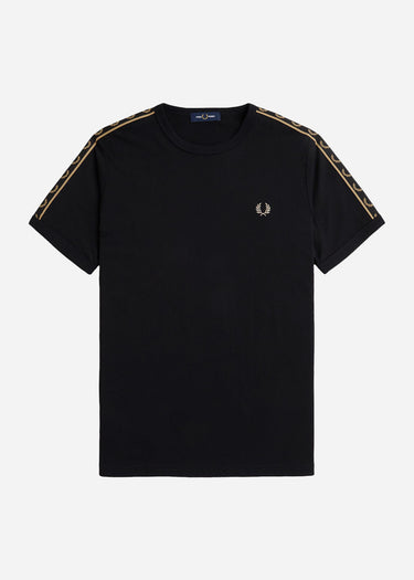 Fred Perry T-shirts Contrast tape ringer t-shirt - black stone