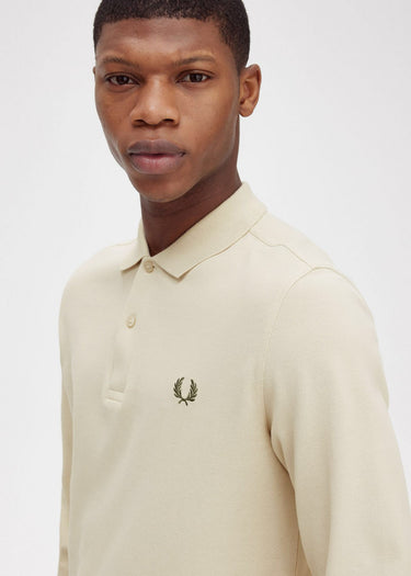 Fred Perry Longsleeve Polo's LS plain fred perry shirt - oatmeal