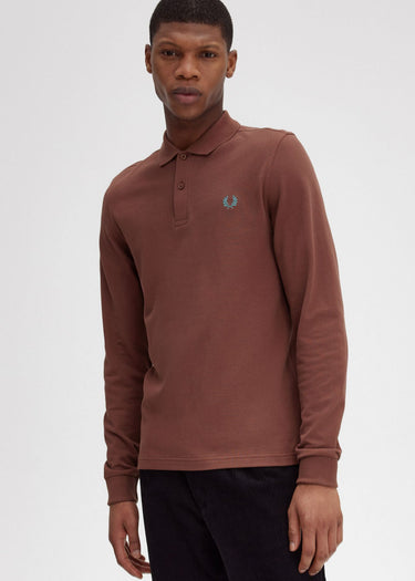 Fred Perry Longsleeve Polo's LS plain fred perry shirt - whisky brown
