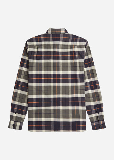 Fred Perry Overhemden Brushed tartan shirt - field green