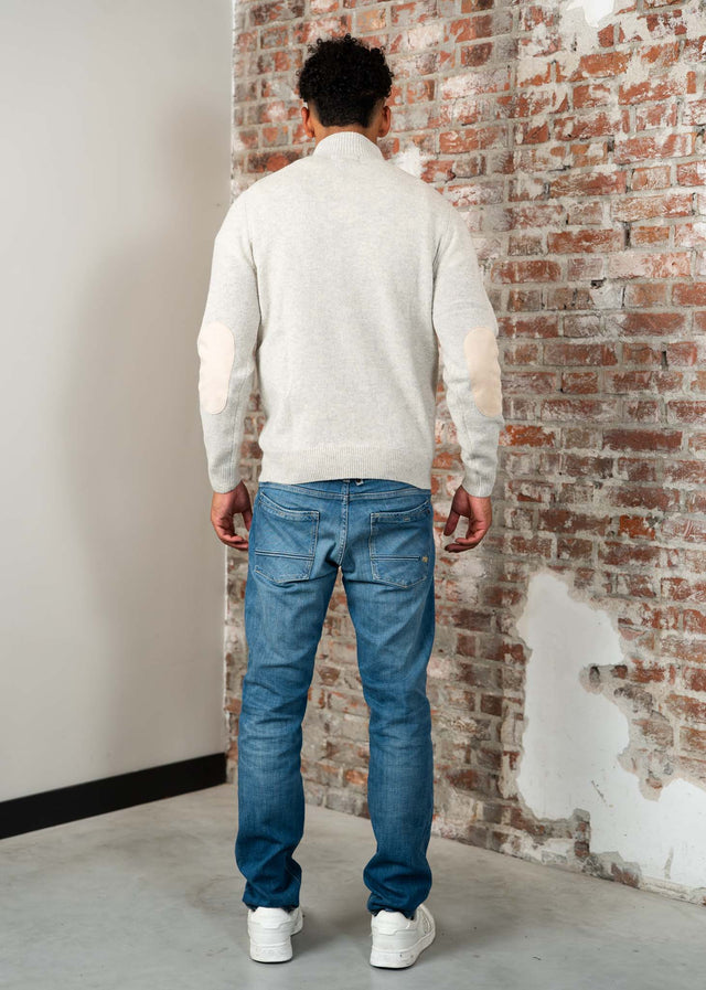Barbour Truien Essential patch half zip knitted jumper - pearl