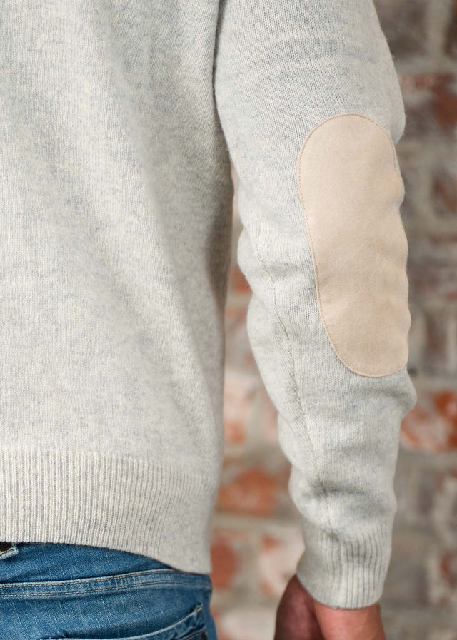 Barbour Truien Essential patch half zip knitted jumper - pearl