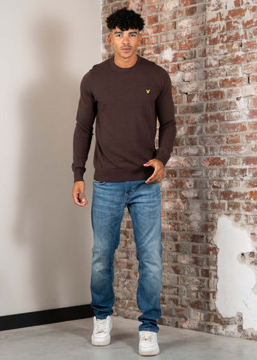 Lyle & Scott Truien Cotton merino crew neck jumper - espresso