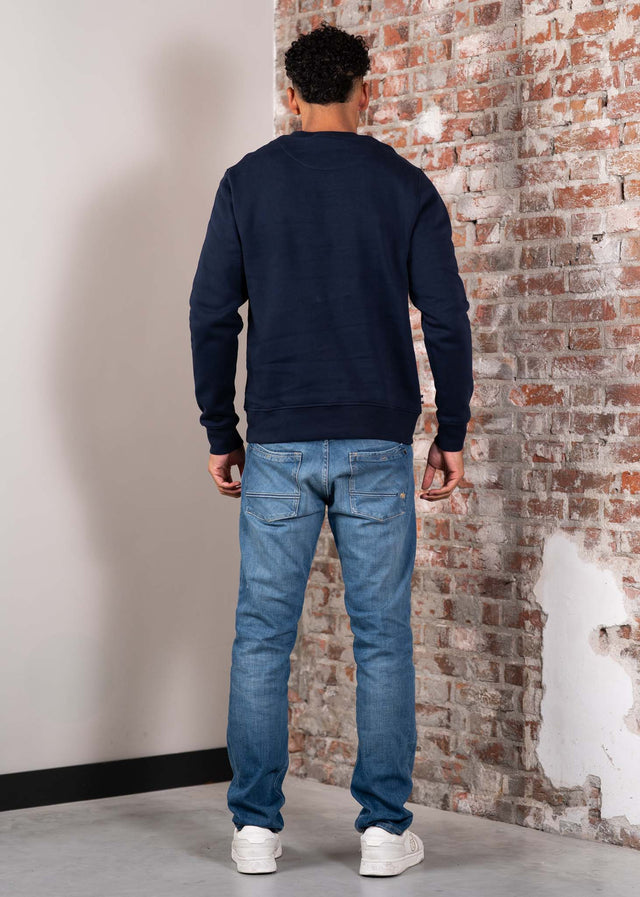 Aquascutum Truien Centered logo crewneck - navy