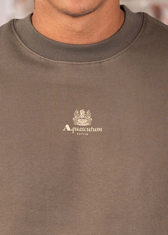 Aquascutum Truien Centered logo crewneck - army green