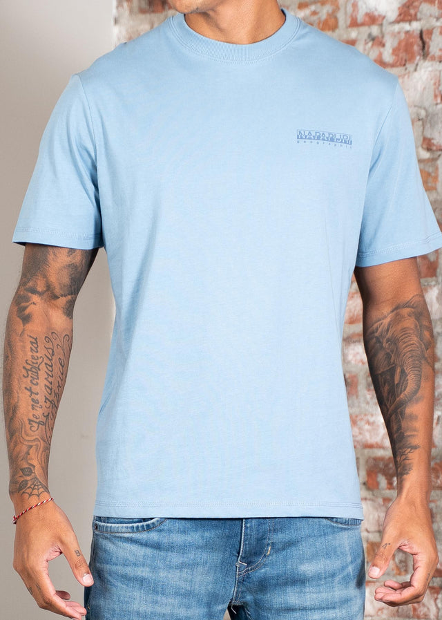 Napapijri T-shirts Back graphic t-shirt - faded denim