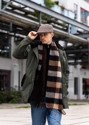 Barbour Petten Cheviot flat cap - brown herringbone