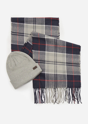 Barbour Sjaals Swinton beanie & galingale scarf gift set - blue granite