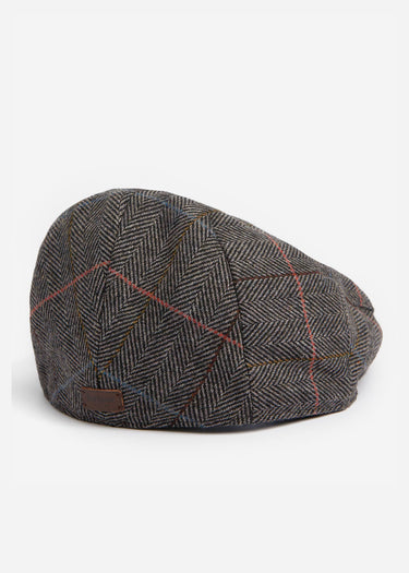 Barbour Petten Wilkin flat cap - charcoal herringbone