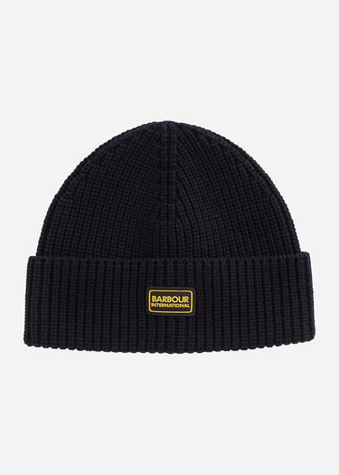 Barbour International Mutsen Sweeper legacy knit beanie - black