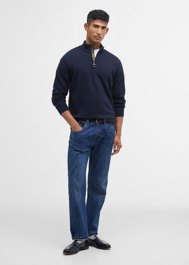 Barbour Truien Cotton half zip knitted jumper - navy