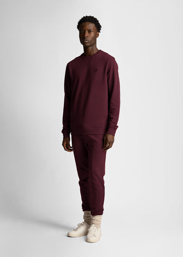 Lyle & Scott Truien Tonal eagle crew neck sweatshirt - burgundy