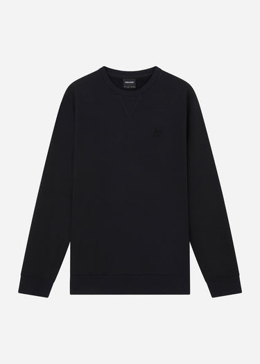 Lyle & Scott Truien Tonal eagle crew neck sweatshirt - jet black