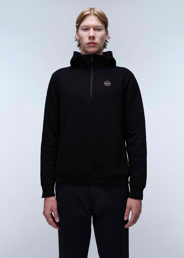 Napapijri Hoodies Badge halfzip hoodie - black