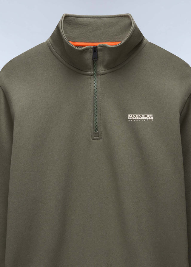 Napapijri Truien Small box quarter zip sweat - tea leaf