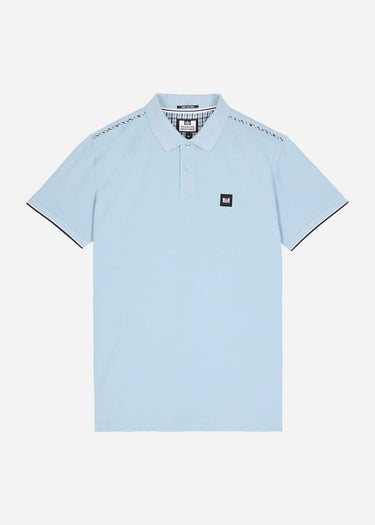 Weekend Offender Polo's Sakai - winter sky blue house check