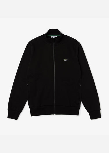 Lacoste Vesten Brushed fleece zip through sweater - black