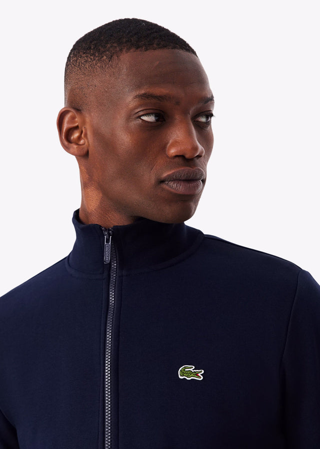 Lacoste Truien Brushed fleece zip through sweater - Navy