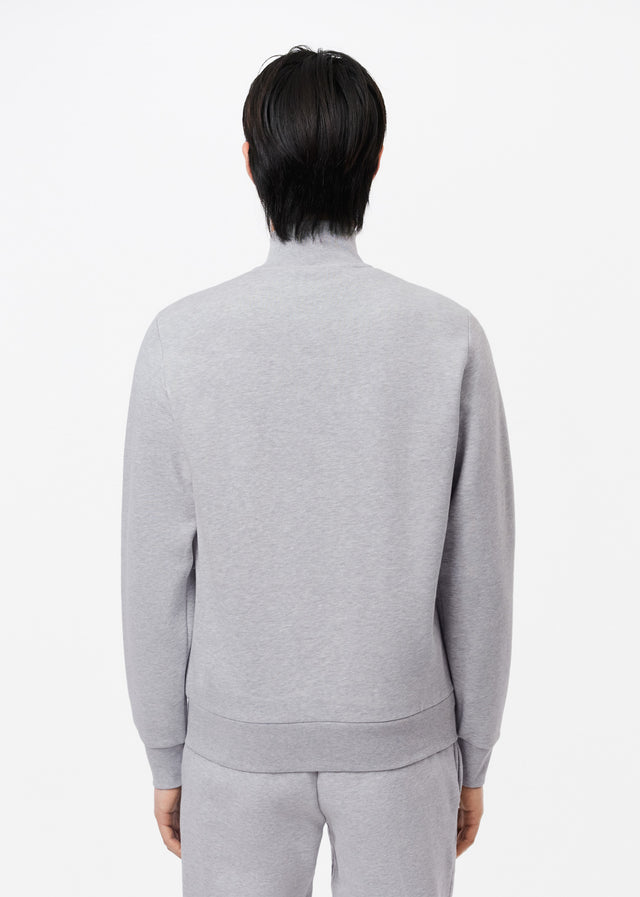 Lacoste Vesten Brushed fleece zip through sweater - Silver Chine