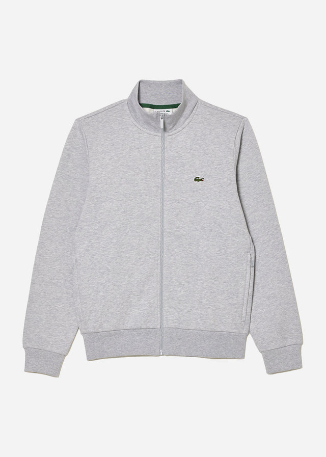 Lacoste Vesten Brushed fleece zip through sweater - Silver Chine