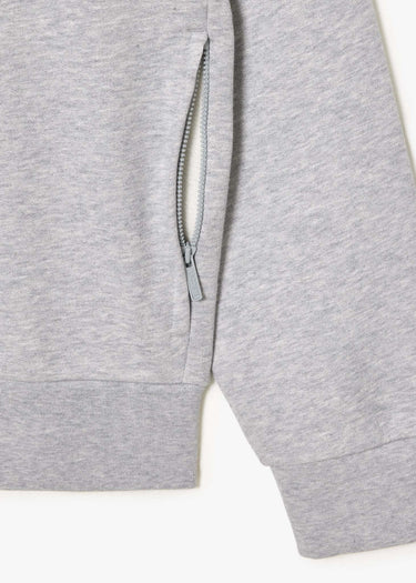 Lacoste Vesten Brushed fleece zip through sweater - Silver Chine