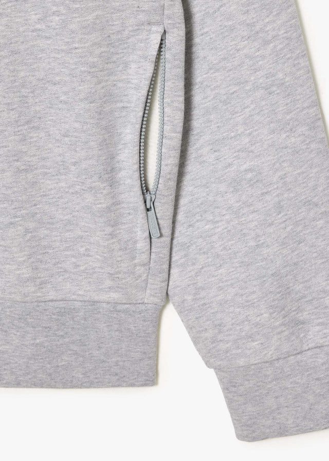 Lacoste Vesten Brushed fleece zip through sweater - Silver Chine