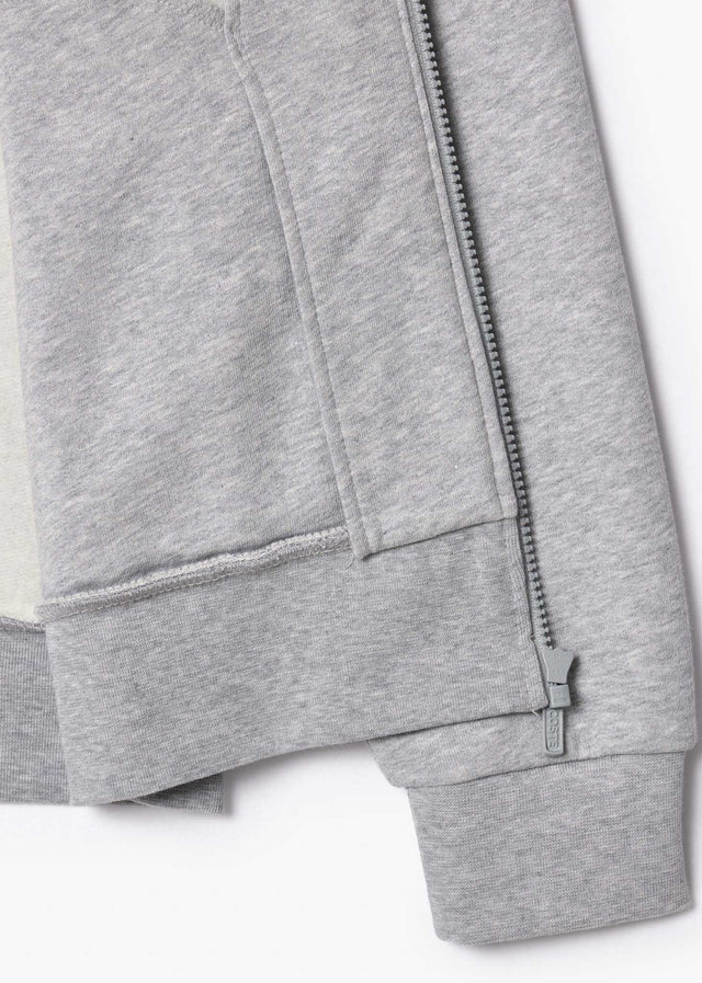 Lacoste Vesten Brushed fleece zip through sweater - Silver Chine
