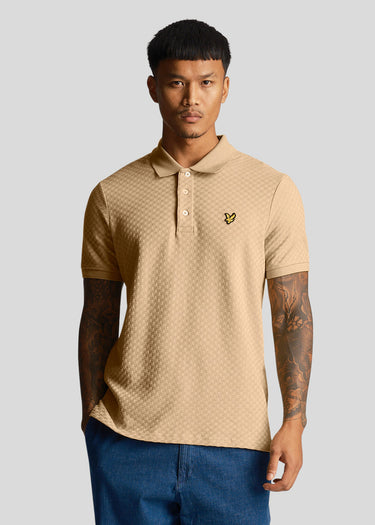 Lyle & Scott Polo's Grid texture polo shirt - cairngorms khaki