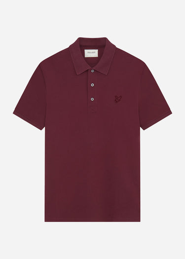 Lyle & Scott Polo's Tonal eagle polo shirt - burgundy