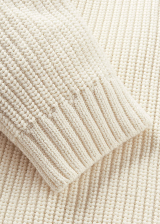 Henri Lloyd Truien Golant quarter zip ribbed knit - ecru