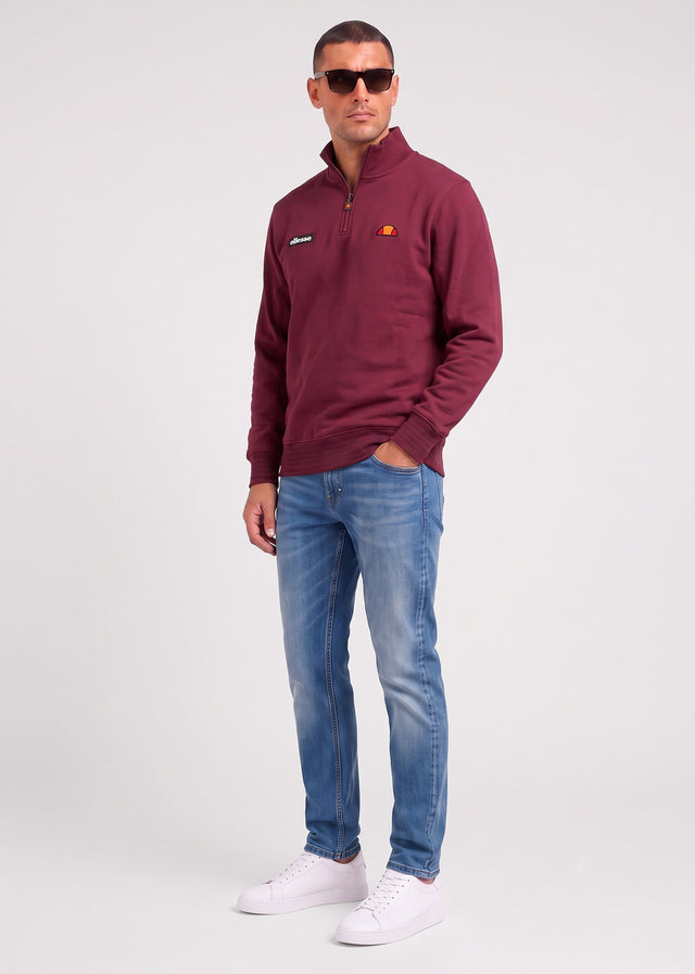 Ellesse Truien Verazo quarter zip top - burgundy