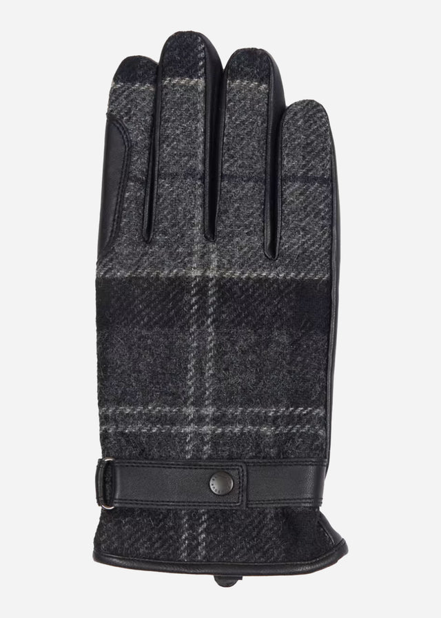 Barbour Handschoenen Newbrough tartan gloves - black grey
