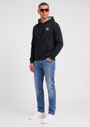 Aquascutum Hoodies Badge hoodie fleece - black