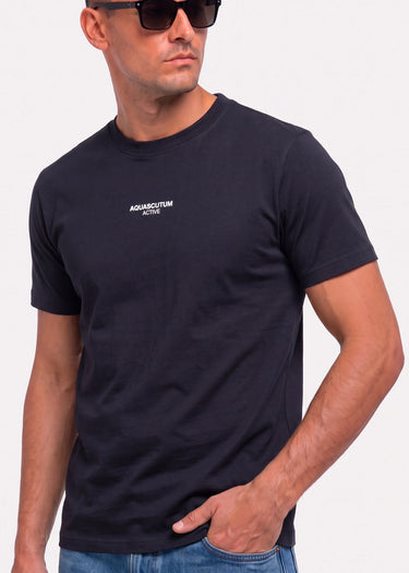 Aquascutum T-shirts Central logo t-shirt - black