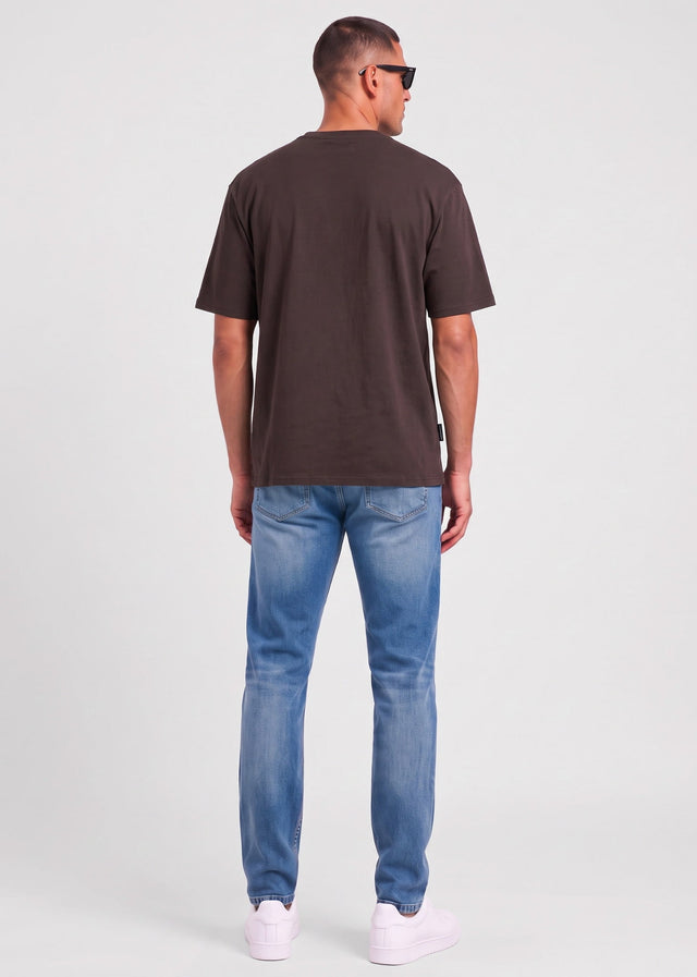 Aquascutum T-shirts Check shoulder t-shirt - chocolate