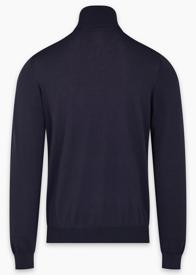 Aquascutum Truien Quarter zip tech sweater - navy