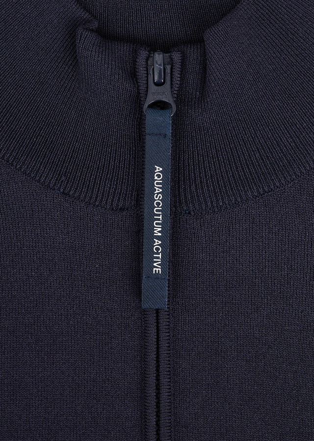 Aquascutum Truien Quarter zip tech sweater - navy