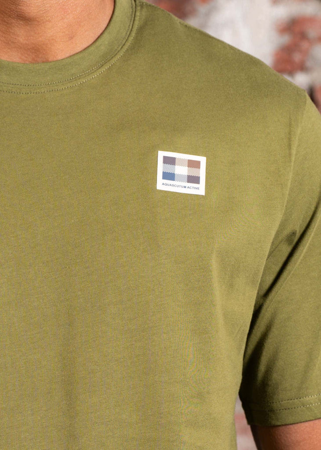 Aquascutum T-shirts Rubber patch t-shirt - army green