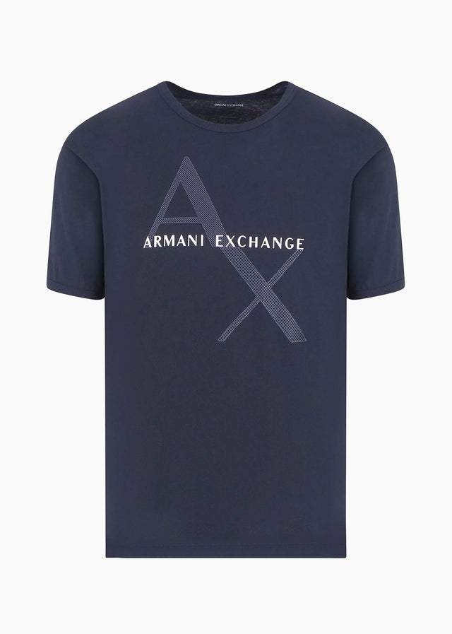 Armani Exchange T-shirts Diagonal logo t-shirt - navy