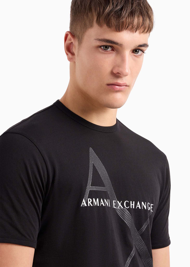 Armani Exchange T-shirts Diagonal logo t-shirt - black