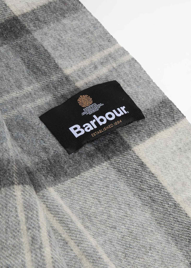 Barbour Sjaals Barbour mineral tartan wool cashmere scarf - ice granite